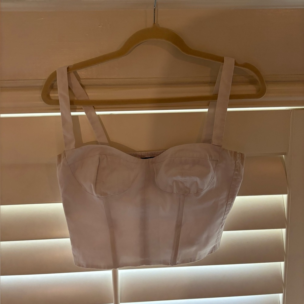 Zara White Smocked Top